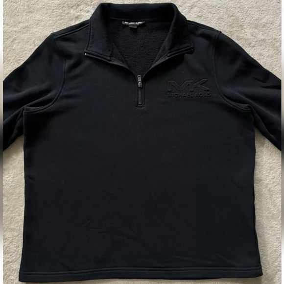 Michael Kors Black Quarter-Zip Pullover - Picture 1 of 7